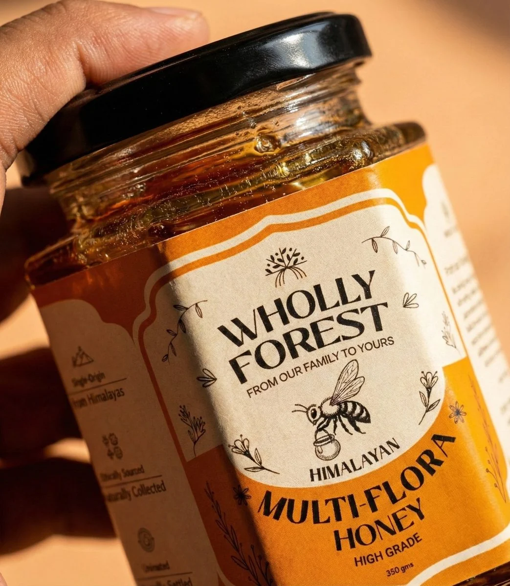 Wholly Forest glass jar honey hamper for weddings and corporate gifts